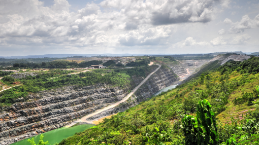 Open pit gold mine in Ghana