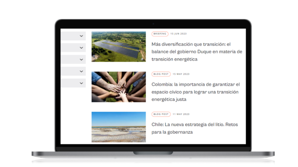 NRGI's website in Spanish