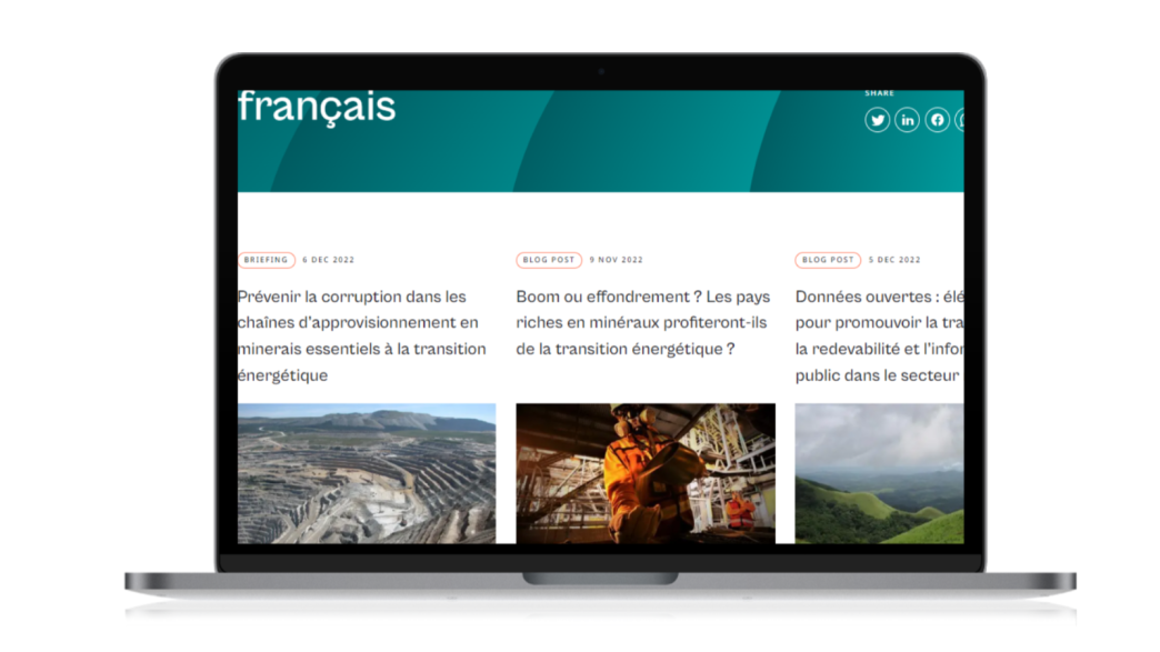 NRGI's website in French