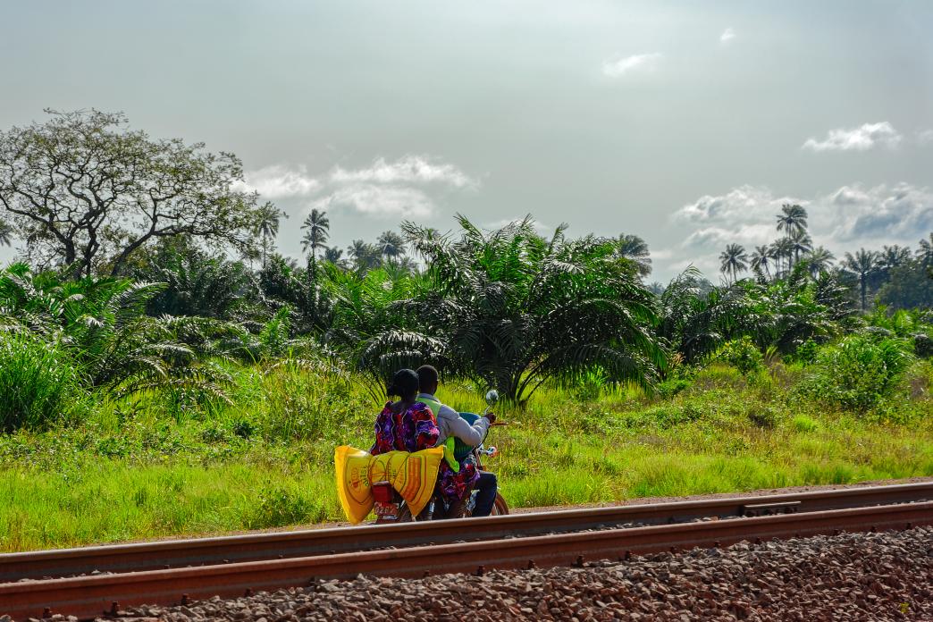 Guinea people bauxite train track